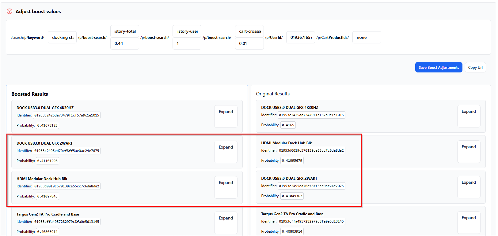 Mix and boost: Adjust boost values