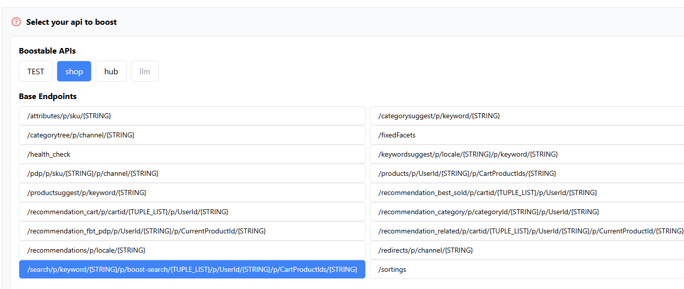 Mix and boost: Select your API to boost