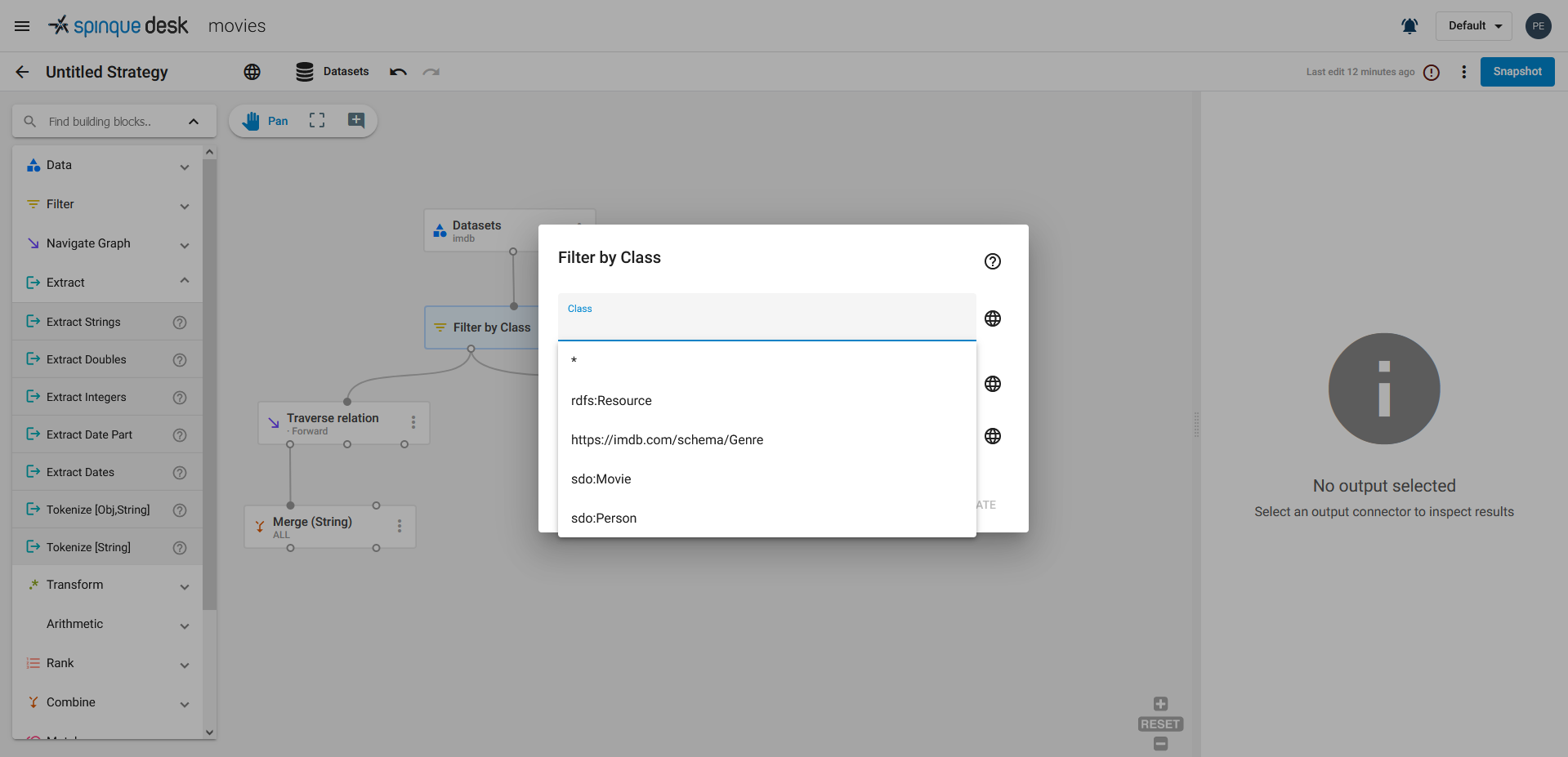 Configuring the Filter by Class block