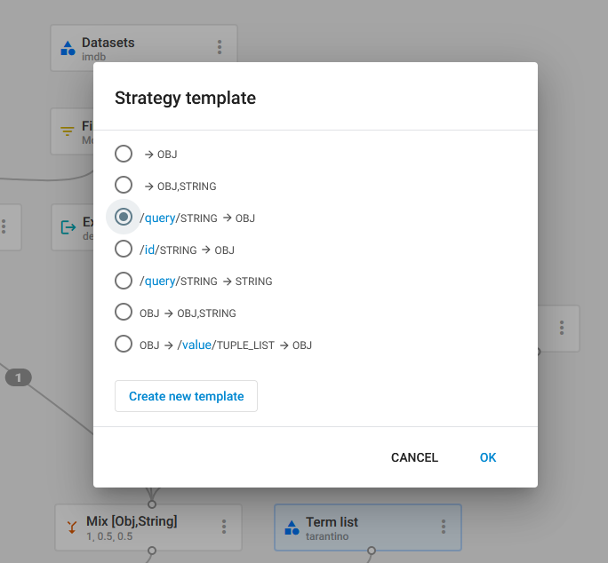 Defining the API template of the strategy