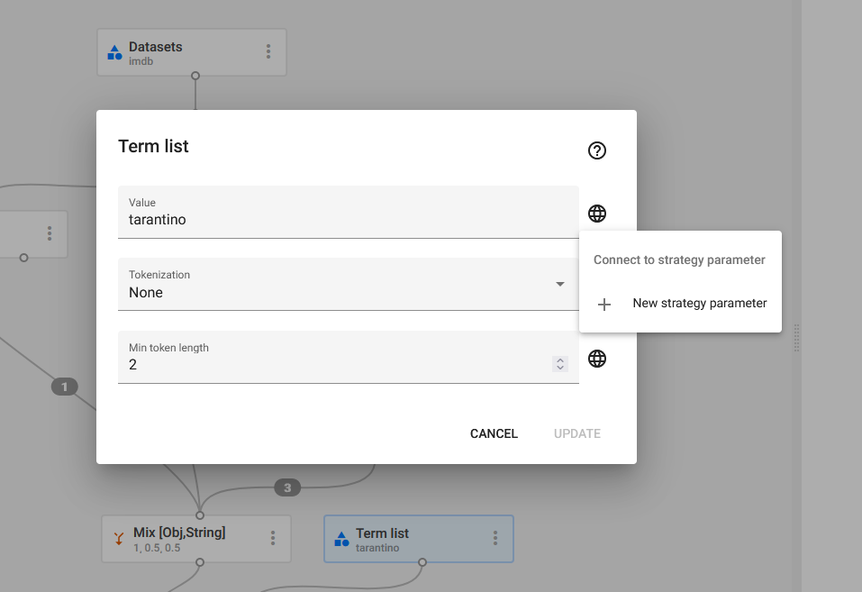 Adding a strategy parameter and binding it to a block parameter